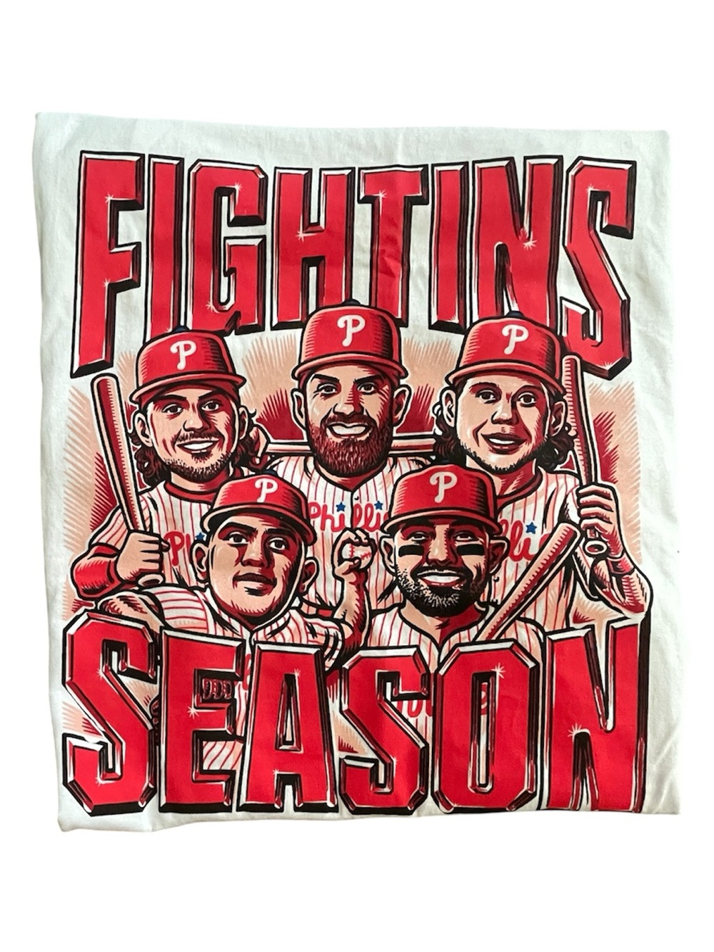 Phillies “Fightins Season” Red Graphic Tee - Large